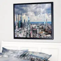 East Urban Home 'City of London Cityscape' Floater Frame Photograph on Canvas