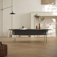 RARLON Minimalist modern living room oval coffee table.