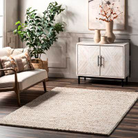 Rosecliff Heights Deeanna Casual Textured Wool Area Rug