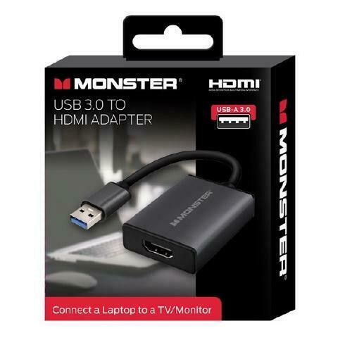 MONSTER USB 3.0 To HDMI Adapter - 2K - 1080p Quality -  Connect a Laptop to a TV/Monitor - Black in General Electronics - Image 2