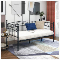 Red Barrel Studio Metal Daybed Frame Multifunctional Mattress Foundation/Bed Sofa with Headboard
