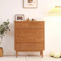 Eden Rim 35.43" Cherry wood colour Standard Solid Wood Accent Cabinet