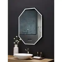 Ancerre Designs Otto 24 or 30 inch LED Lighted Fog Free Octagonal Bathroom Mirror w Bluetooth  ANC