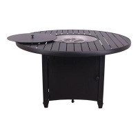 Darby Home Co Itzhak 24.61" H x 48.03" W Aluminum Outdoor Fire Pit with Lid
