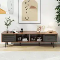 George Oliver Mid Century Modern TV Stand For Tvs Up To 70", Entertainment Centre With Sliding Doors, TV Console Table M