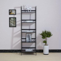 17 Stories Ladder Shelf, 5 Tier  Bookshelf, Modern Open Bookcase for Bedroom, Living Room