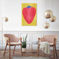 Oliver Gal "One Strawberry", Colourful Shortcake Berry Modern Red Canvas Wall Art Print For Kitchen