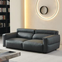 MABOLUS 86.61" SolidColor  Faux leather Modular Sofa cushion couch