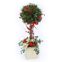 The Holiday Aisle® Holiday Foliage Topiary in Planter