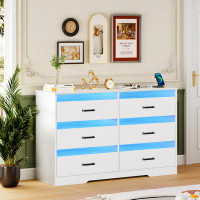 Wrought Studio 6-Drawers Dresser With LED Light and USB Port