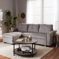 Latitude Run® Latitude Run® Studio Lianna Modern And Contemporary Light Grey Fabric Upholstered Sectional Sofa
