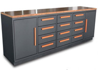 NEW 12 DRAWER & 2 CABINET STEEL 10 FT WORK TOOL BENCH 1412G