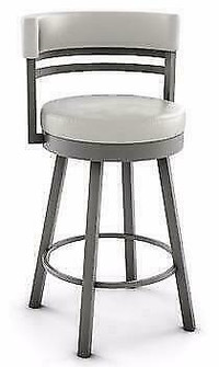 Round Swivel Bar Counter Stool with Metal Base - Made in Canada