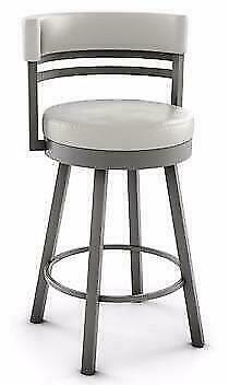 Round Swivel Bar Counter Stool with Metal Base - Made in Canada in Chairs & Recliners