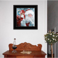 The Holiday Aisle® Santa with Presents Framed Wall Art for Living Room, Home Décor by Bluebird Barn