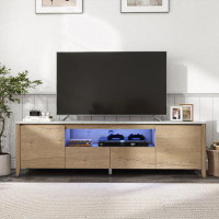 Millwood Pines 70 Inches Modern TV stand with LED Lights