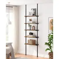 Latitude Run® Latitude Run® 5 Tiers Narrow Bookshelf, Tall Adjustable Ladder Book Shelf With Open Storage, Floor To Ceil