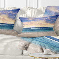 East Urban Home Seascape Clear Sky and Ocean at Sunset Lumbar Pillow