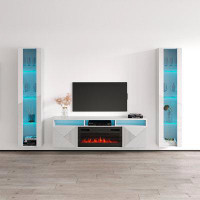 Brayden Studio Brezhane Entertainment Centre for TVs up to 75" with Electric Fireplace Included