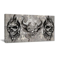 Made in Canada - East Urban Home 3 Demons Tattoo Sketch - Graphic Art Print on Canvas