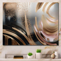 Mercer41 Gold And Pink Vibrant Swirls III - Abstract Marble Wall Decor