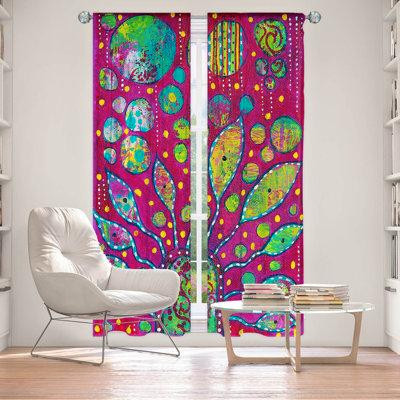 East Urban Home Lined Window Curtains 2-panel Set for Window Size by Michele Fauss - Flower Power in Window Treatments