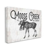 Stupell Industries Moose Creek Bed & Breakfast Rustic Wearing Scarf Canvas Wall Art By Lettered And Lined