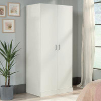 Latitude Run® Beginnings 2-Door Wardrobe Cabinet In White