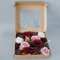 Primrue Fleurs artificielles, ensemble de bricolage, ensemble de roses en soie artificielle avec tiges pour bouquets de