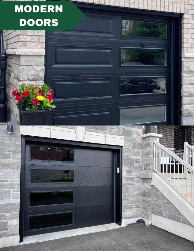 SUMMER PROMO!! MODERN GARAGE DOORS WITH SIDE WINDOWS FROM $1299 ( ALL COLORS IN STOCK) in Garage Doors & Openers in Markham / York Region