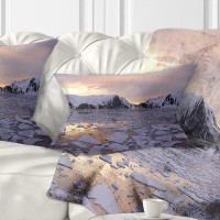 Made in Canada - East Urban Home Seascape Antarctic Summer Sunset Lumbar Pillow