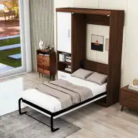 Latitude Run® Wood Murphy Bed with Cabinet