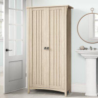 Lark Manor Pernell 31" W x 63" H x 16" D Free-Standing Bathroom Cabinet