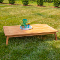 AllModern Sibyl Outdoor Solid Teak Wood Coffee Table