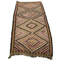 Woven Concepts Ghelim Wool Brown/Pink Rug