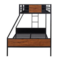 Mason & Marbles Full-Over-Full Bunk Bed Modern Style Steel Frame Bunk Bed With Safety Rail