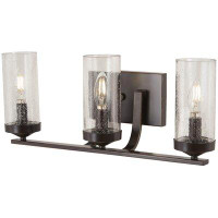 Gracie Oaks Mauch 3-Light Dimmable Bronze/Gold/Clear Vanity Light