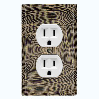 WorldAcc Metal Light Switch Plate Outlet Cover (Abstract Swirl Art Gray - Single Duplex)