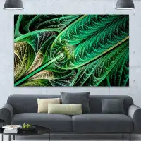 Design Art 'Green on Black Fractal Stained Glass' Graphic Art on Wrapped Canvas