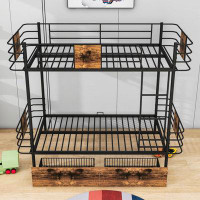 Mason & Marbles Admon Kids Twin XL Over Twin XL Bunk Bed with Drawers