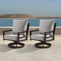 Canora Grey Mhyrren Swivel Patio Chair with Cushions