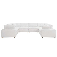 Modway Commix Down Filled Overstuffed 8-Piece Sectional Sofa In Light Beige
