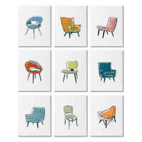 Stupell Industries Stylish Modern Chairs Varied Furniture Interior Design June Erica Vess