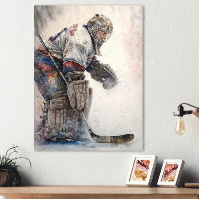 Red Barrel Studio Gardien de but pendant le jeu de hockey II - Impression sur toile in Home Décor & Accents in Québec