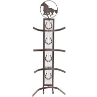 Foundry Select Metal Horse 4 Cowboy Hat Rack Wall Mounted/over The Door Holder