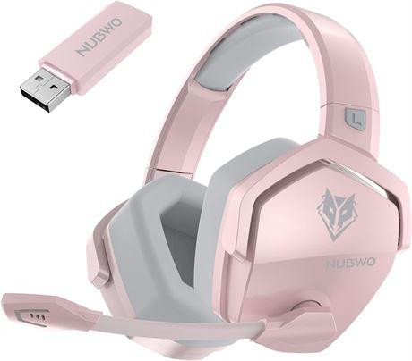 NUBWO G06 Wireless Gaming Headset for PS5, PS4, PC Games, 2.4GHz, Pink in Sony Playstation 4 in Ontario