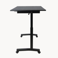 Wenty Sit Stand Desk Desks With Casters,Height Adjustable With Side Crank