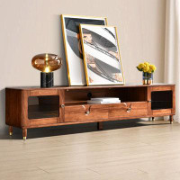 POWER HUT Walnut TV Cabinet Living Room Floor Cabinet Combination Cabinet Solid Wood Furniture Modern New Chinese All So