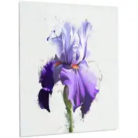 Design Art 'Beautiful Blue Iris Watercolor' Painting Print on Metal