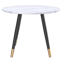 Mercer41 Emery Round Dining Table In White And Black
